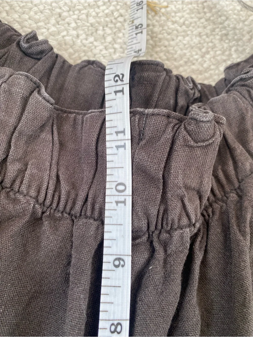 Free People Day’s End Linen Blend Wide Leg Pull On Pants Charcoal L NWOT